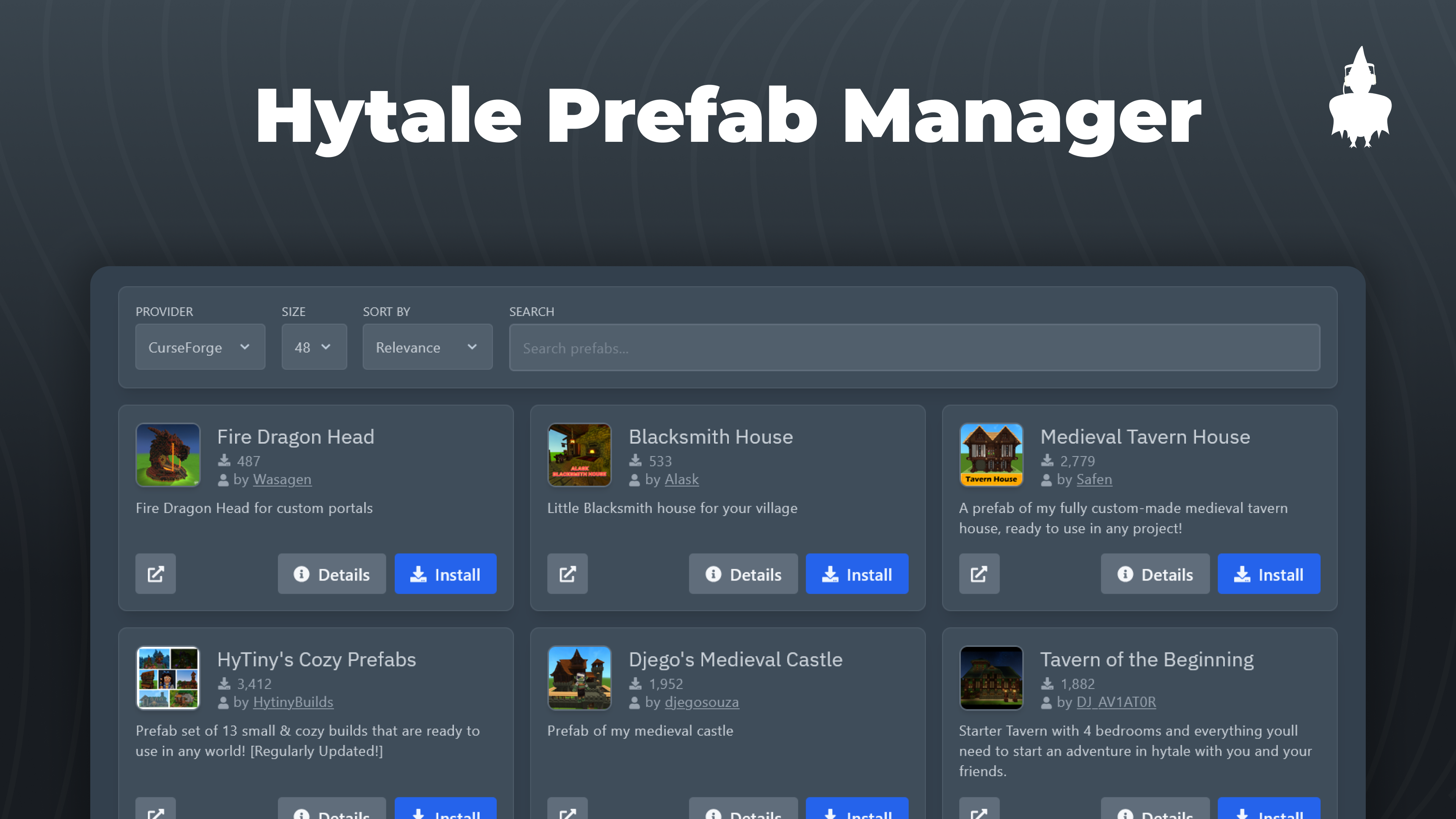 Hytale Prefab Manager for Pterodactyl