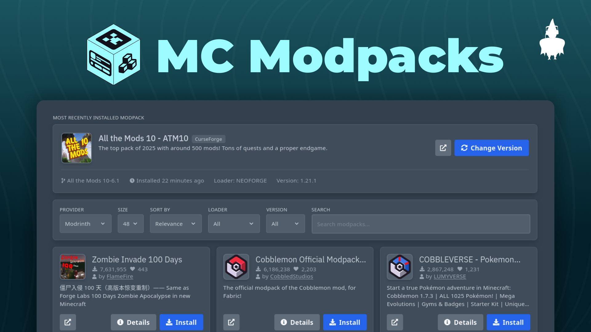 MC Modpacks Manager for Pterodactyl